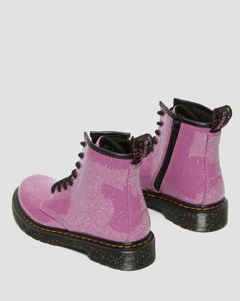 Dr Martens Junior 1460 Glitter Snørestøvler Børn Lyserød | DK 677SGL